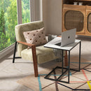 C Shape Sofa Side End Table Sintered Stone Black White