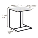 C Shape Sofa Side End Table Sintered Stone Black White