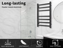 Aluminium Heated Towel Rail 7-Bar Electric Warmer Black