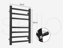 Aluminium Heated Towel Rail 7-Bar Electric Warmer Black