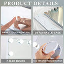 Hollywood LED Vanity Mirror Bluetooth Rectangle White Silver