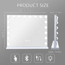 White Bluetooth Hollywood Mirror Rectangle Vanity Wall Light