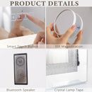 Crystal Vanity Mirror 80CM LED Bluetooth Magnifying