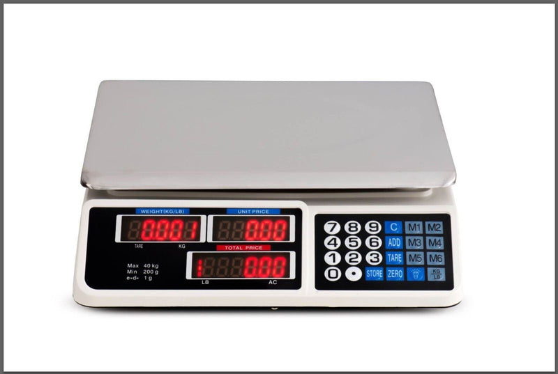 Digital Kitchen Scale Electronic 40KG 1g Increment White