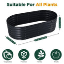 Oval Raised Garden Bed Galvanised Steel 240x80x42cm Planter
