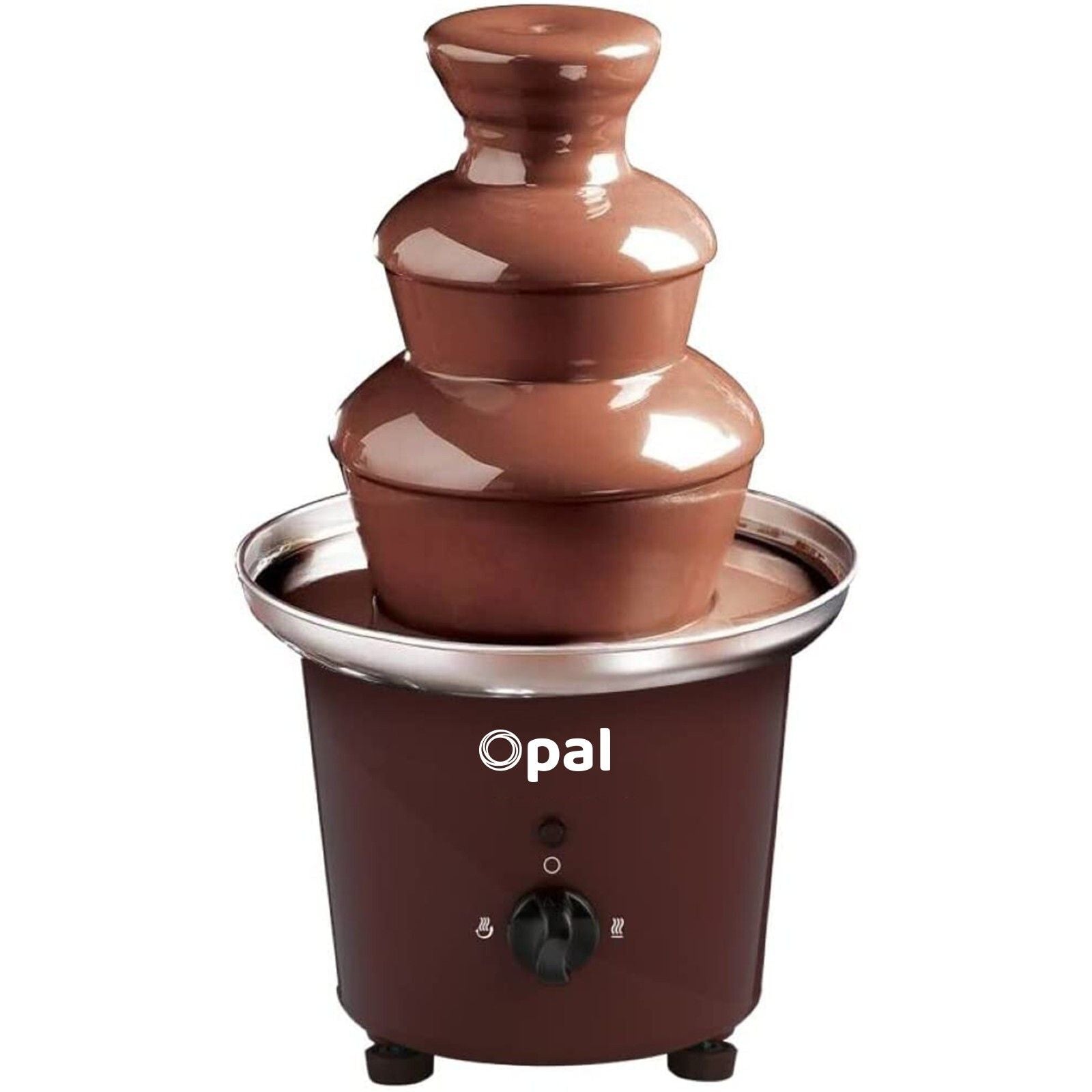 3-Tier Electric Chocolate Fondue Fountain Stainless Steel 0.9L