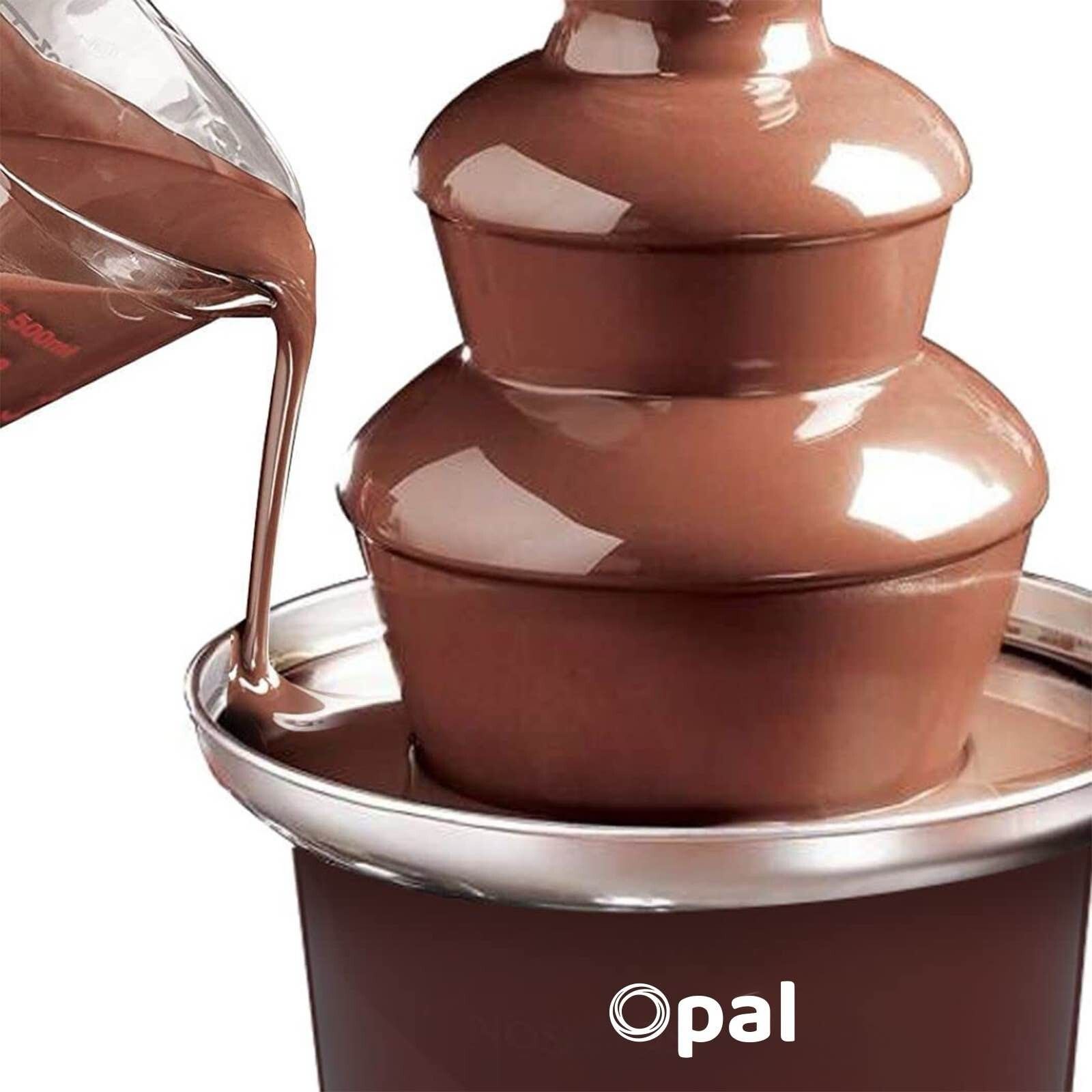 3-Tier Electric Chocolate Fondue Fountain Stainless Steel 0.9L