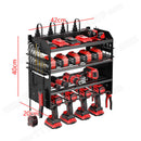 Power Tool Rack Organizer - Wall Mount Drill Holder, 4 Layers