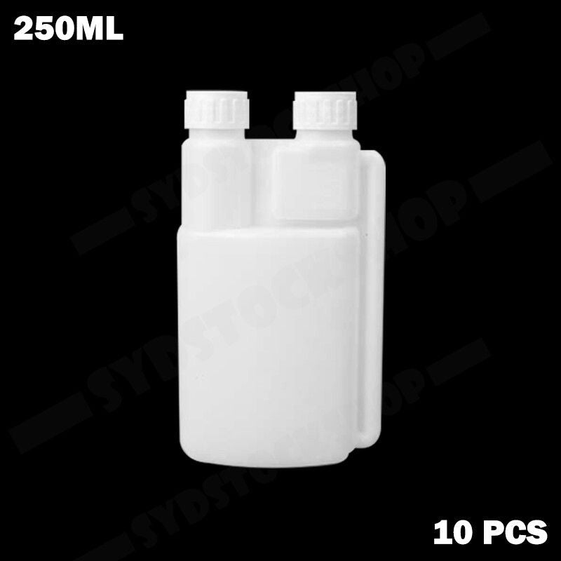10-Pack 250ml Plastic Twin Chamber Bottles, Tamper Evident Cap
