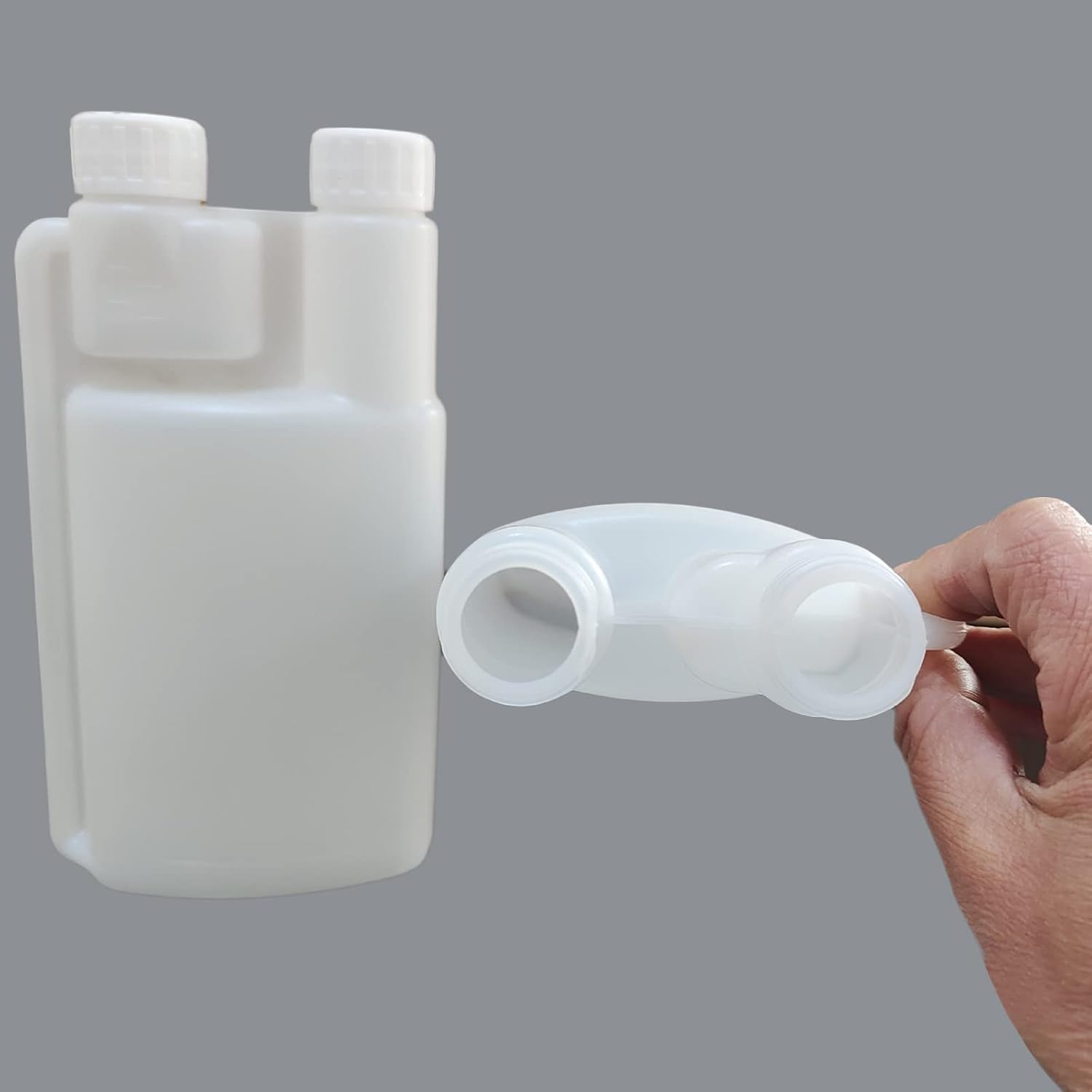 10-Pack 250ml Plastic Twin Chamber Bottles, Tamper Evident Cap