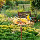 Solar Bird Bath Feeder Fountain Deck Post Mount