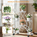Movable Metal Plant Stand Garden Cart Indoor/Outdoor Decor