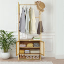 Bamboo Clothes Rack Coat Stand 168cm High Polish 53cm Length
