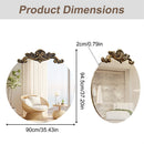 Baroque Antique Round Wall Mirror, Ornate D�cor, 90 x 94.5cm