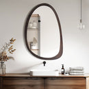 Antique Wooden Wall Mirror HD Odd Shaped Home Decor 50x70cm