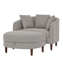 Accent Chair with Storage Ottoman