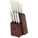 10 Piece Knife Block Set - High Carbon Stainless Steel Cutlery with Hardwood Block