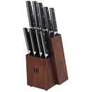 10 Piece Knife Block Set - High Carbon Stainless Steel Cutlery with Hardwood Block