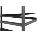 5-Tier Silver Vein Storage Rack with Adjustable Composite Wood Shelves and Black Melamine Finish