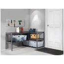 5-Tier Silver Vein Storage Rack with Adjustable Composite Wood Shelves and Black Melamine Finish