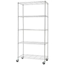 Chrome 5 Tier Shelving Rack - Adjustable, Tool-Free Assembly, 113.4 kg Capacity per Shelf