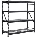 Black Industrial Rack with Interlocking Wire Deck, Heavy Duty Steel Construction