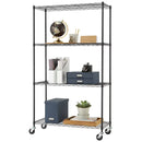 Black Basics 4 Tier Shelving Rack - 113.4kg Capacity Per Shelf