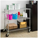 3 Tier Silver Storage Cart with 362.87kg Capacity