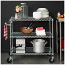 3 Tier Silver Storage Cart with 362.87kg Capacity