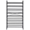 Set of 2 Black Matte Stackable Shoe Rack, 8-Tier Vertical Tower, Grey