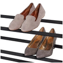 Set of 2 Black Matte Stackable Shoe Rack, 8-Tier Vertical Tower, Grey