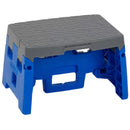 Grey 1-Step Plastic Folding Step Stool 2-Pack - Compact and Slip-Resistant Design