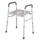 White Heavy Duty Bedside Commode, Raised Toilet Seat, Shower Chair, Adjustable Height 75.5-88cm