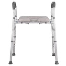 White Heavy Duty Bedside Commode, Raised Toilet Seat, Shower Chair, Adjustable Height 75.5-88cm