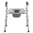 White Heavy Duty Bedside Commode, Raised Toilet Seat, Shower Chair, Adjustable Height 75.5-88cm