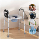 White Heavy Duty Bedside Commode, Raised Toilet Seat, Shower Chair, Adjustable Height 75.5-88cm