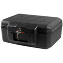 Black Privacy Lock Fire Chest with Carrying Handle for Secure Storage