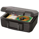 Black Privacy Lock Fire Chest with Carrying Handle for Secure Storage