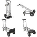Black 4 In 1 Folding Toe Plate Hand Truck for Heavy Loads, Aluminium and Steel Hybrid