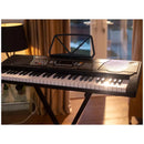 Black Digital Portable Keyboard Pack With Headphones, Stool, 61 Keys, 255 Voices, Adjustable Height Stand