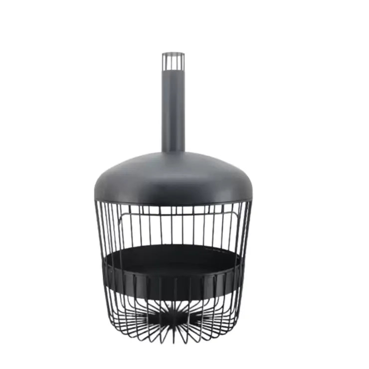 Black High-Temperature Powder Coated Bastion Chimenea with Large Burning Capacity