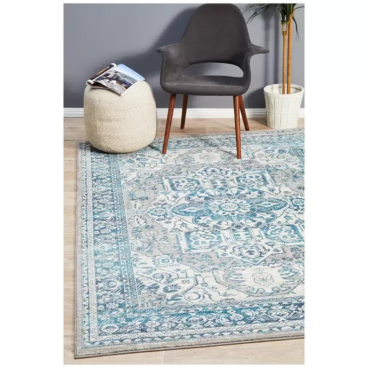 Blue Indoor Rug 400 x 300cm - Soft Material for Home Use