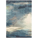 City Blue Rug 280 x 190cm - Contemporary Design with Hand-Carved Short Pile