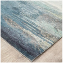City Blue Rug 280 x 190cm - Contemporary Design with Hand-Carved Short Pile