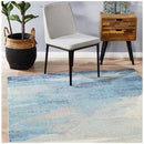 City Blue Rug 280 x 190cm - Contemporary Design with Hand-Carved Short Pile