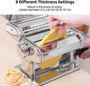 Pasta Maker Manual Steel Machine with 8 Adjustable Thickness Settings