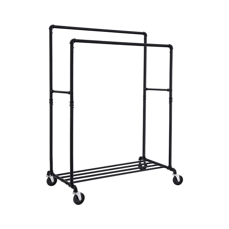 Industrial Pipe Clothes Rack Wheels, 110Kg load