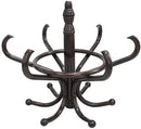 Brown Coat Rack with Stand Wooden Hat and 12 Hooks Hanger Walnut tree