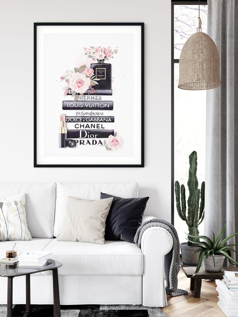 Wall Art 50cmx70cm Fashion Book Black Frame Canvas