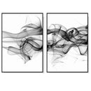 Wall Art 80cmx120cm Stylish Abstract Black 2 Sets Black Frame Canvas